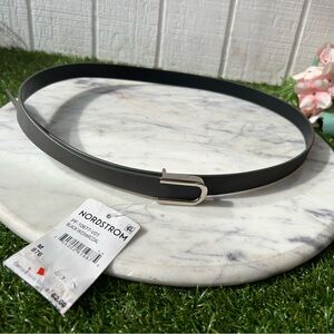 Women belt BLACK W/CHARCOAL. /silver  M  new
